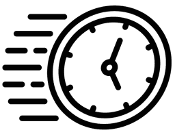 Fast shipping and efficient service icon - quick turnaround custom paper bag orders